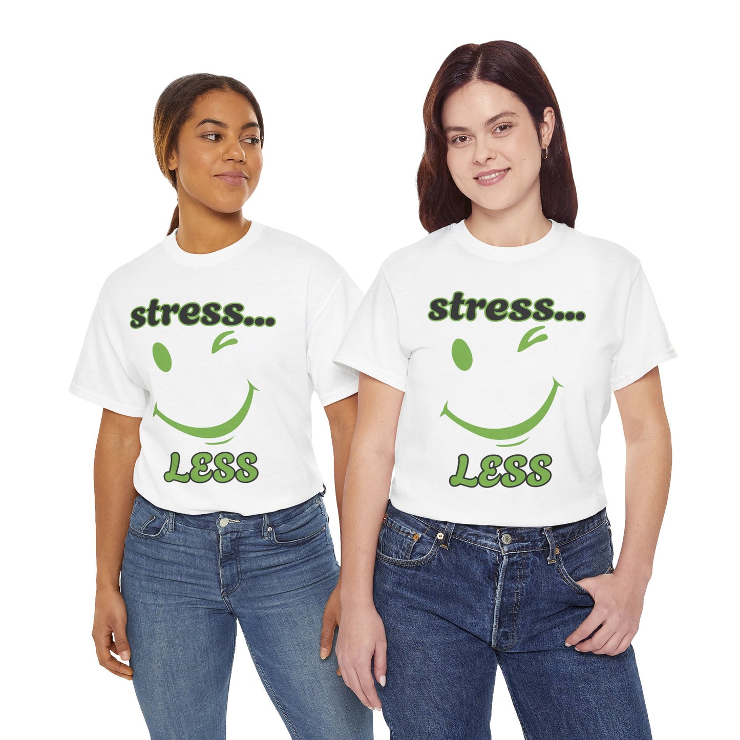 Graphic Tee - Winking Smiley Face 'Stress Less' Design