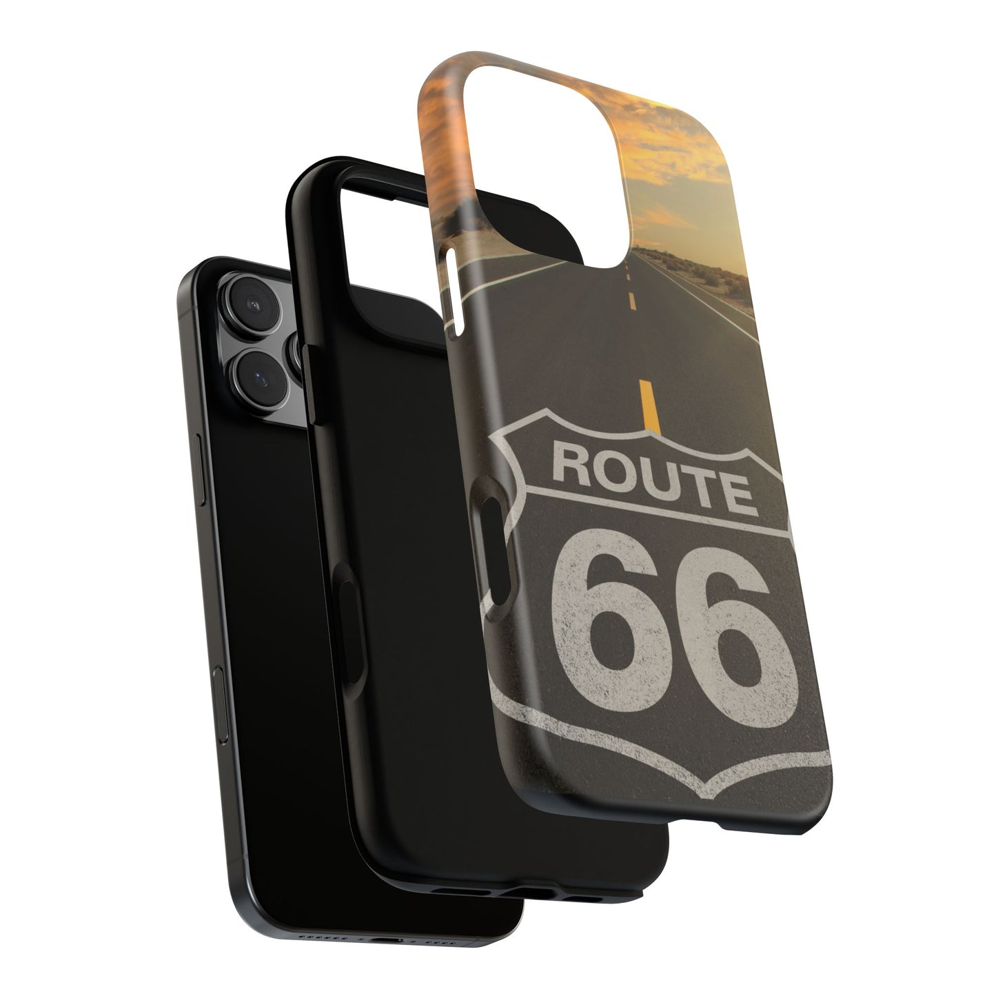 Phone Case iPhone 16/15/14 - Vintage Route 66 Tough Case