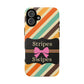Phone Case iPhone 16/15/14 - Diagonal Retro Stripes & Swipes Tough Case