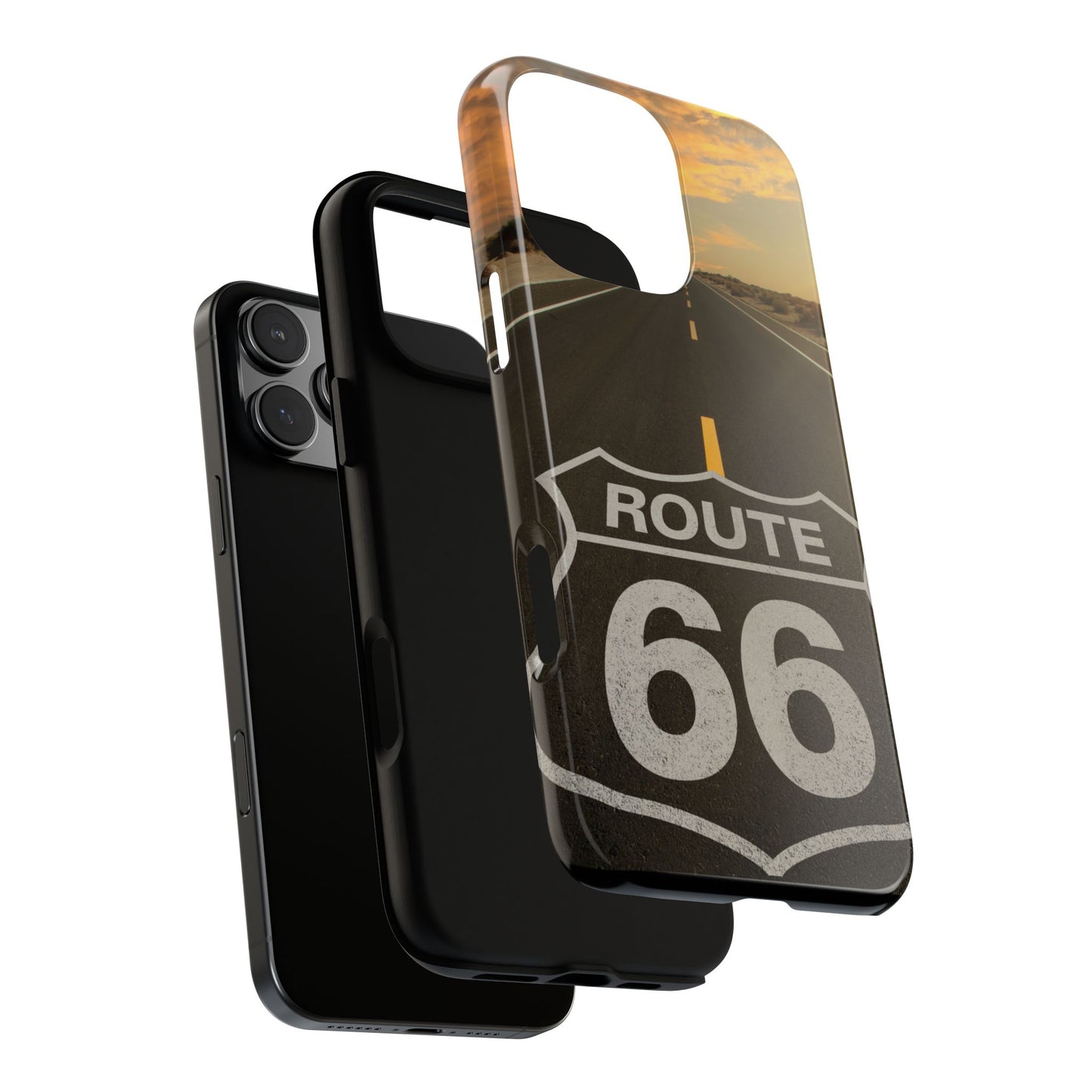 Phone Case iPhone 16/15/14 - Vintage Route 66 Tough Case