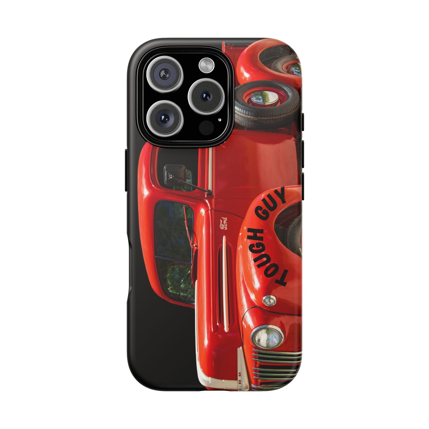 Phone Case iPhone 16/15/14 - Tough Guy Vintage Red Truck Tough Case