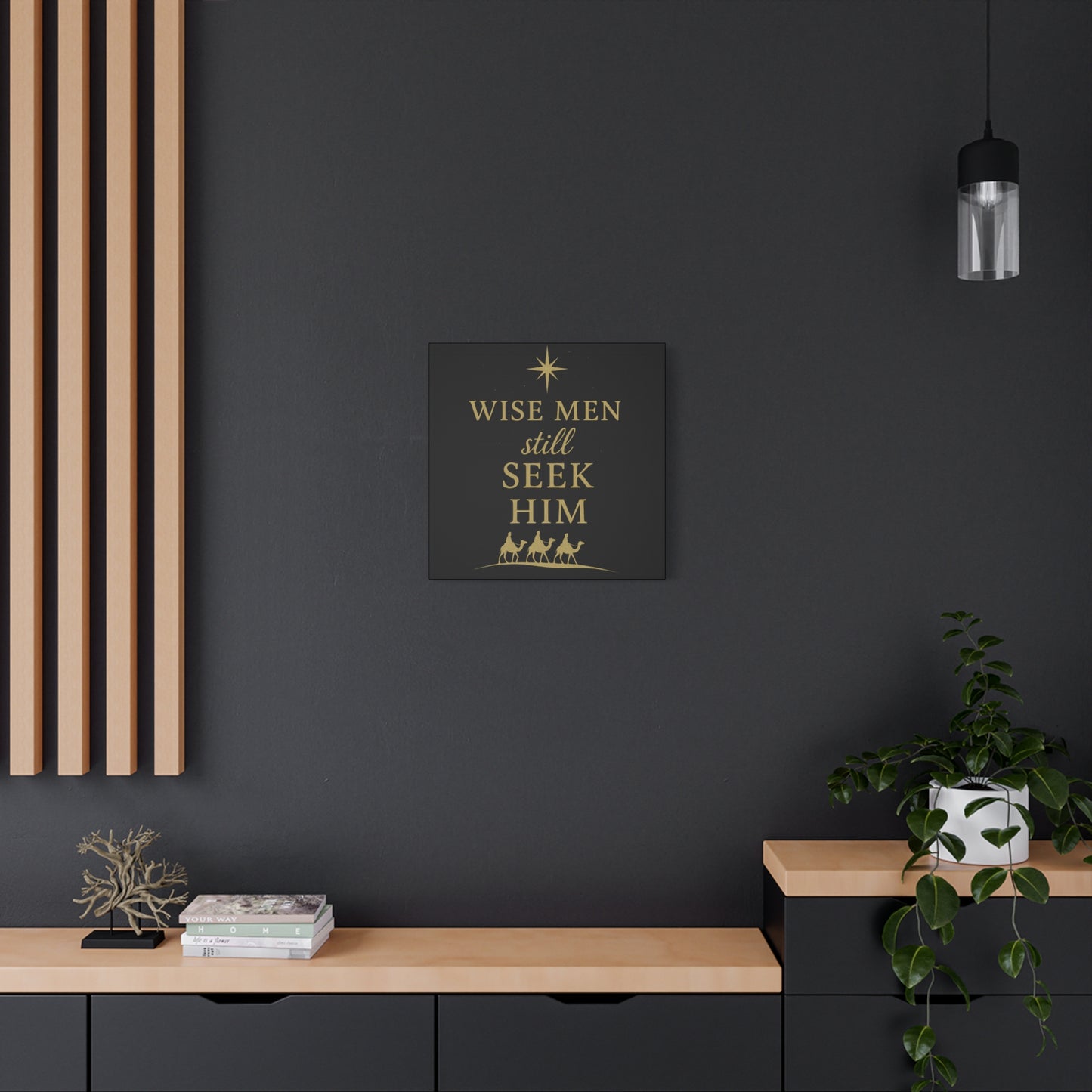 Canvas Wall Art - "Wise Men Still Seek Him" Gold Nativity Print