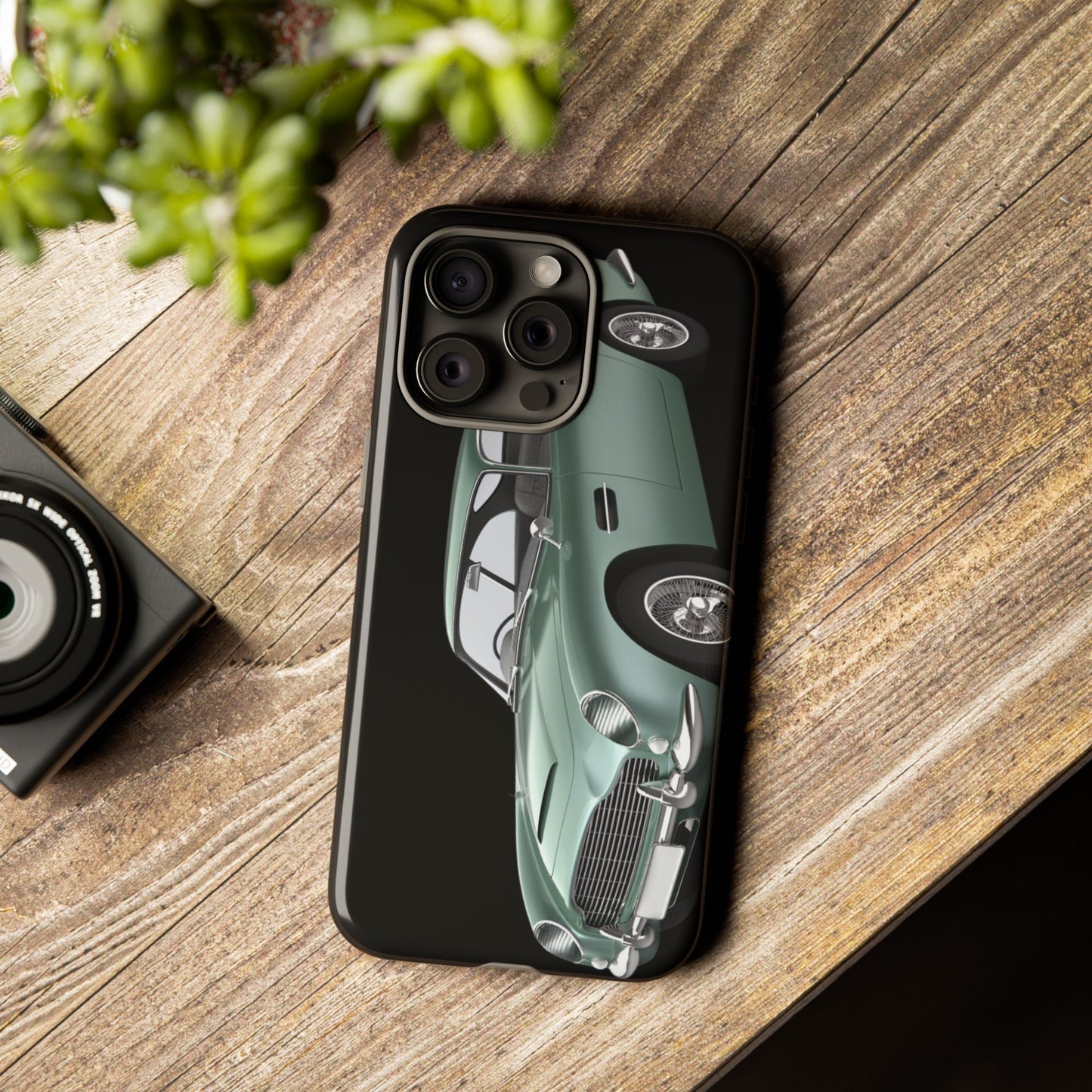 Phone Case iPhone 16/15/14 - Vintage Green Car Tough Case