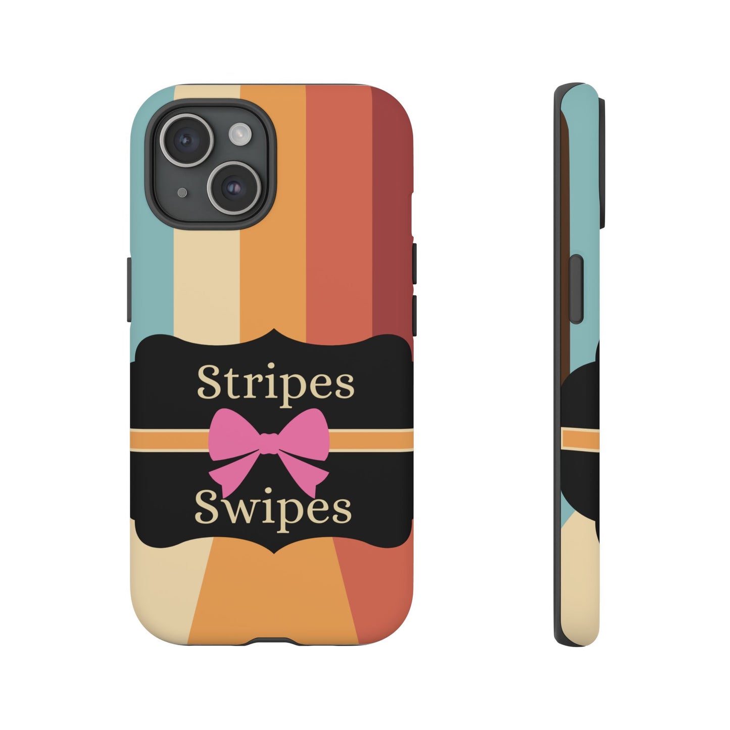 Phone Case iPhone 16/15/14 - Wall/Floor Stripes & Swipes Tough Case