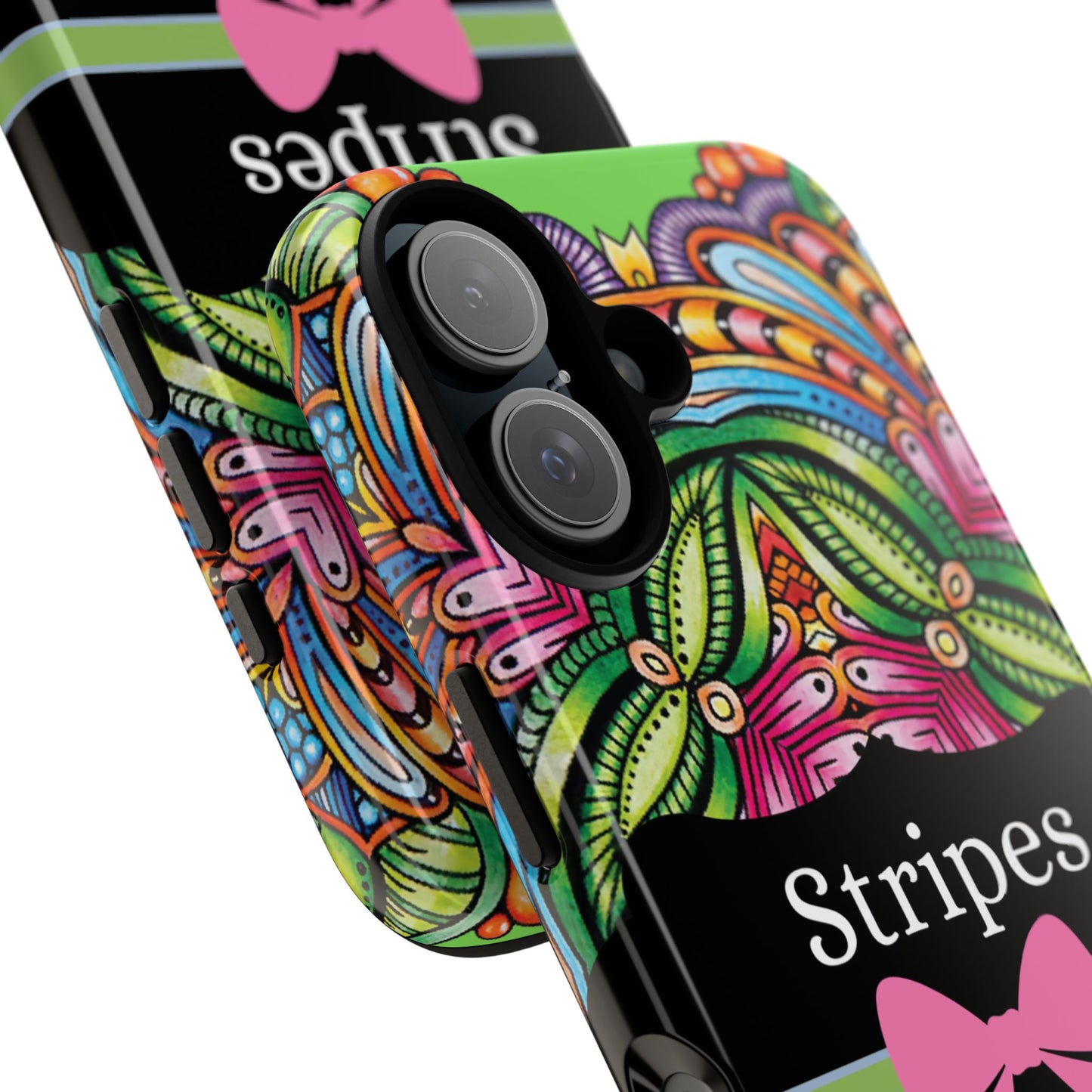 Phone Case iPhone 16/15/14 - Flower Child Stripes & Swipes Tough Case