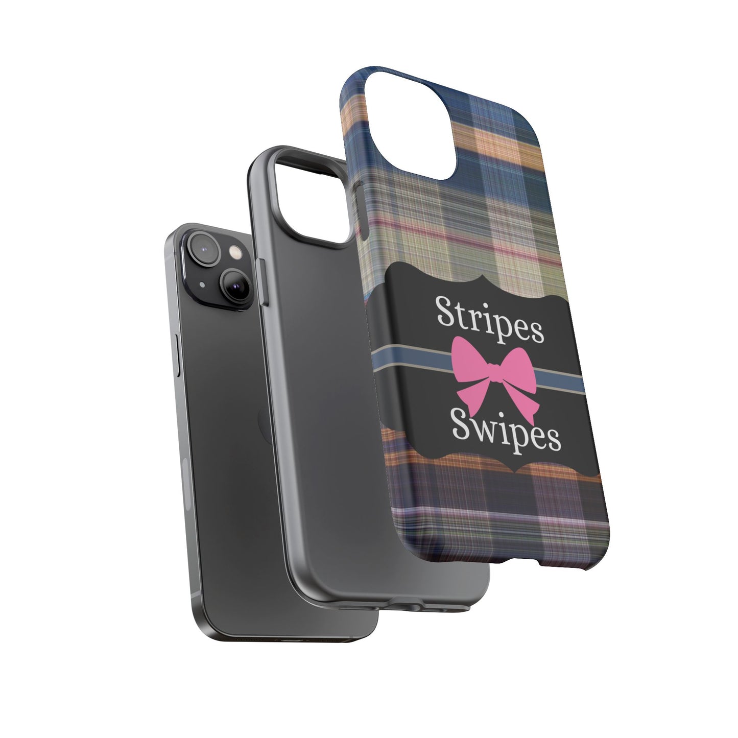 Phone Case iPhone 16/15/14 -Stripes & Swipes Tough Case