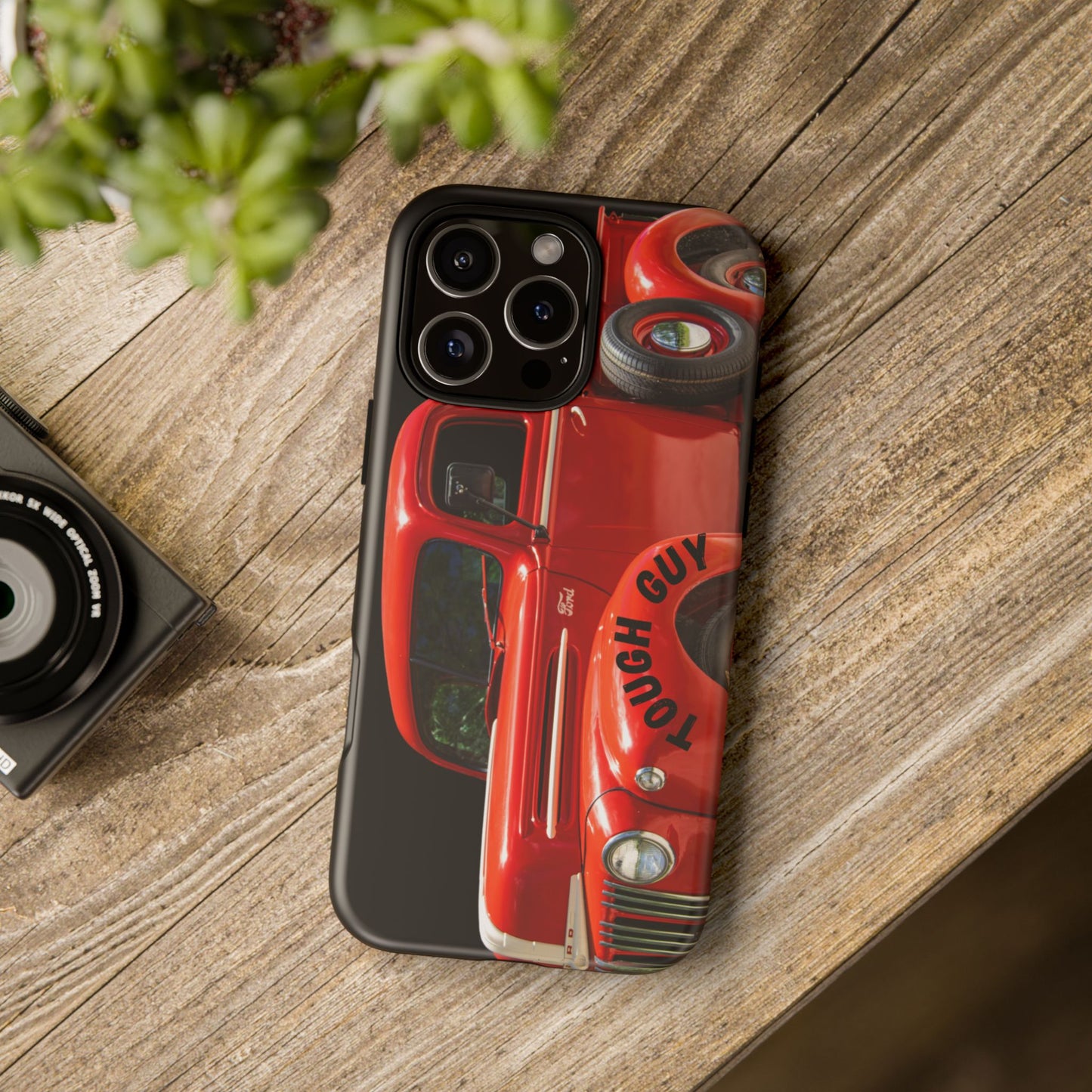 Phone Case iPhone 16/15/14 - Tough Guy Vintage Red Truck Tough Case