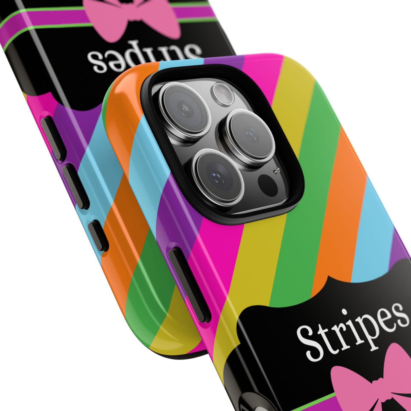 Phone Case iPhone 16/15/14 - Diagonal Vivid Stripes & Swipes Tough Case