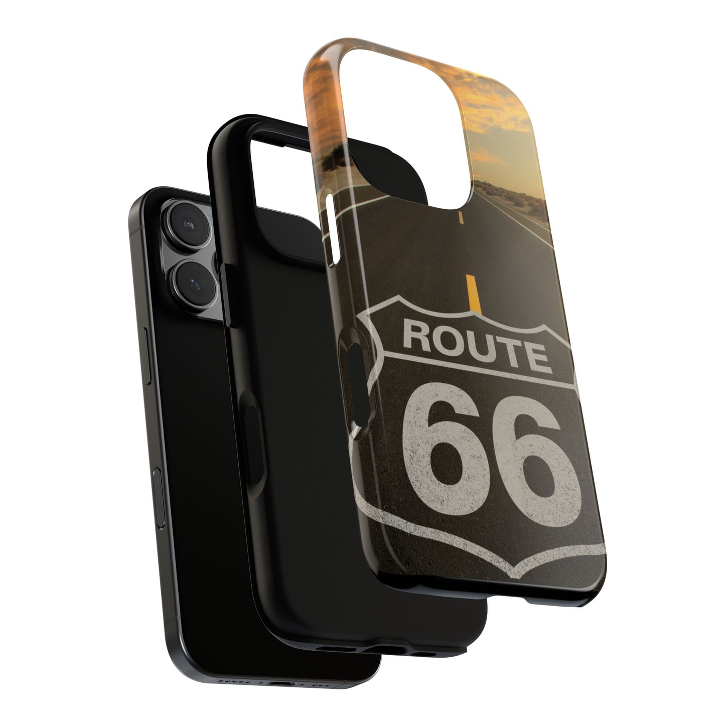 Phone Case iPhone 16/15/14 - Vintage Route 66 Tough Case