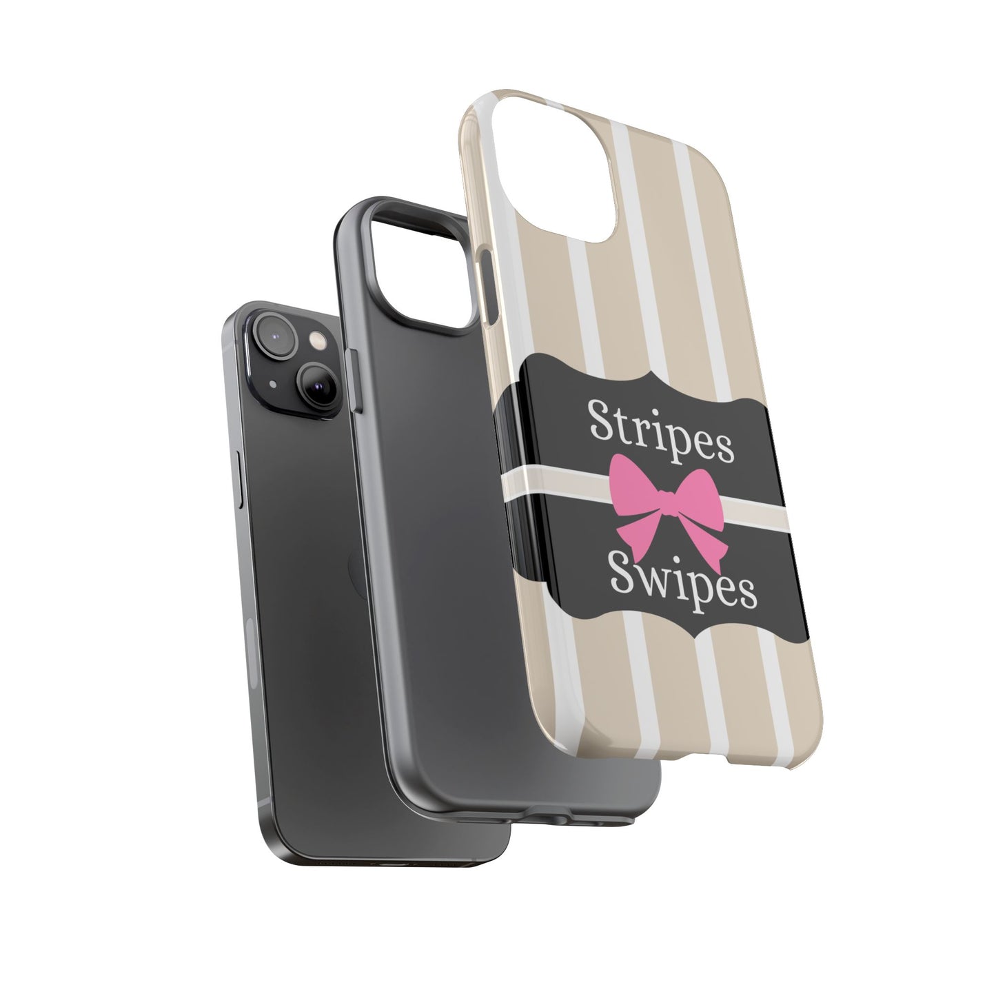 Phone Case iPhone 16/15/14 - Stripes & Swipes Tough Case