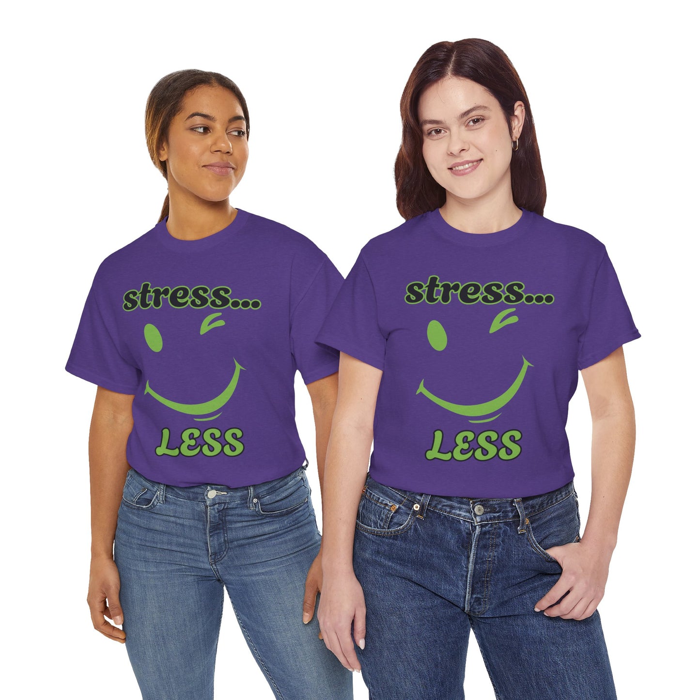 Graphic Tee - Winking Smiley Face 'Stress Less' Design