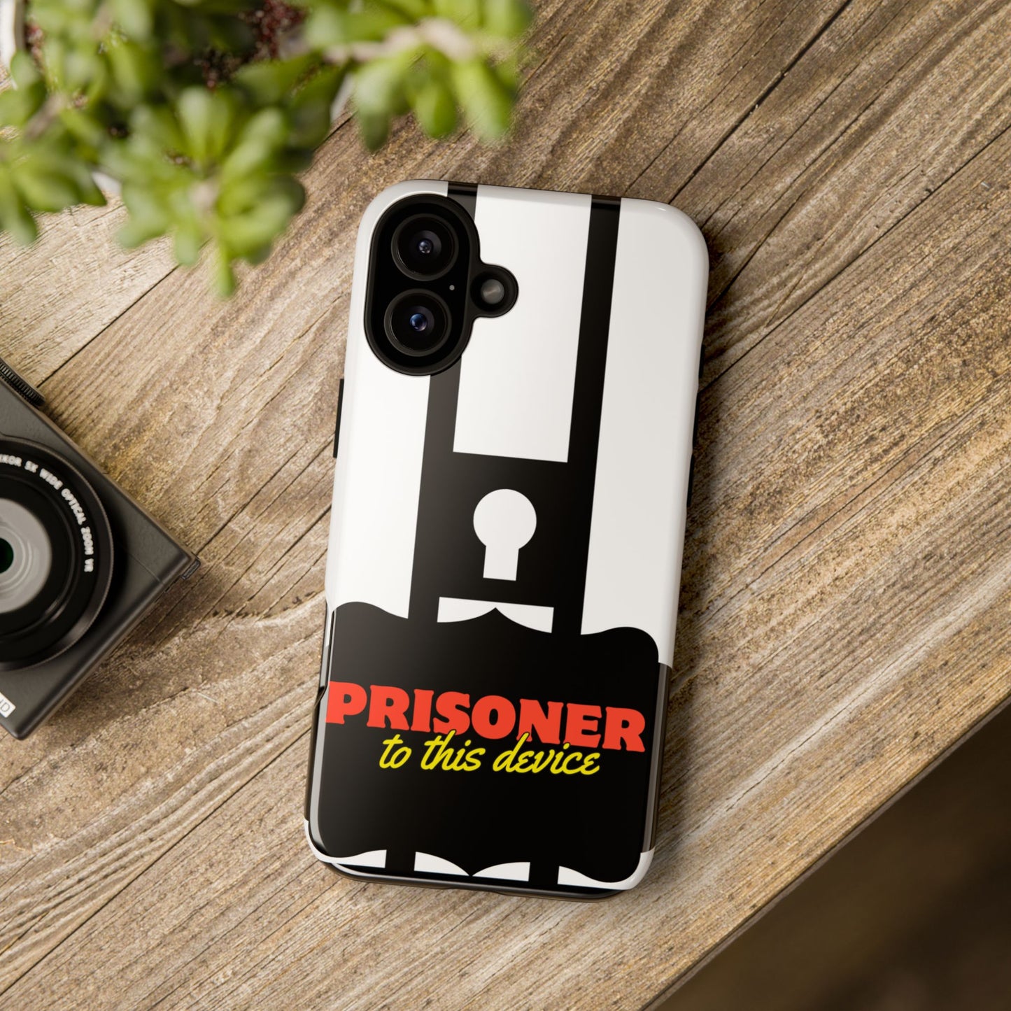 Phone Case iPhone 16/15/14 - Funny Prisoner to this Device Tough Case