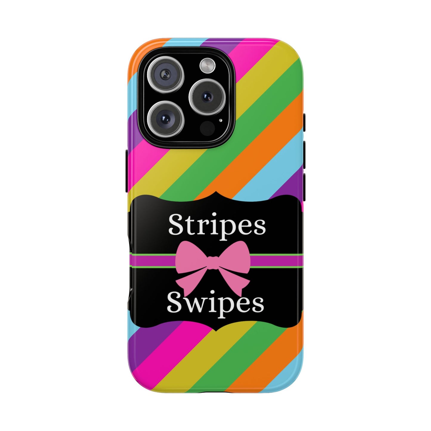 Phone Case iPhone 16/15/14 - Diagonal Vivid Stripes & Swipes Tough Case