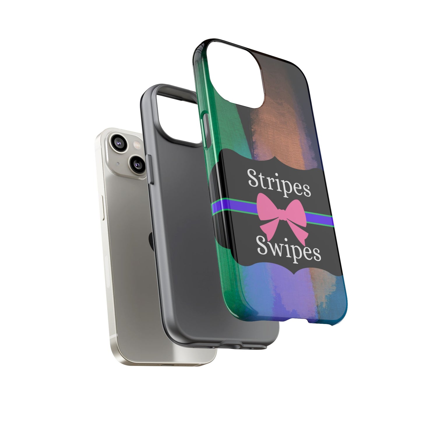 Phone Case iPhone 16/15/14 - Brushed Stripes & Swipes Tough Case