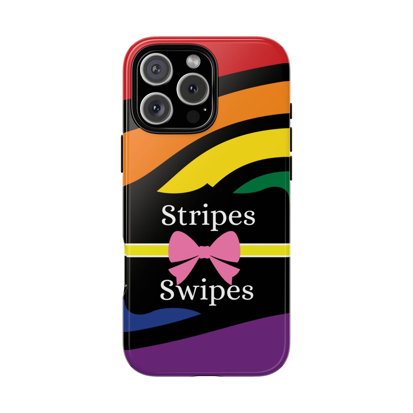 Phone Case iPhone 16/15/14 - Wavy Vivid Stripes & Swipes Tough Case