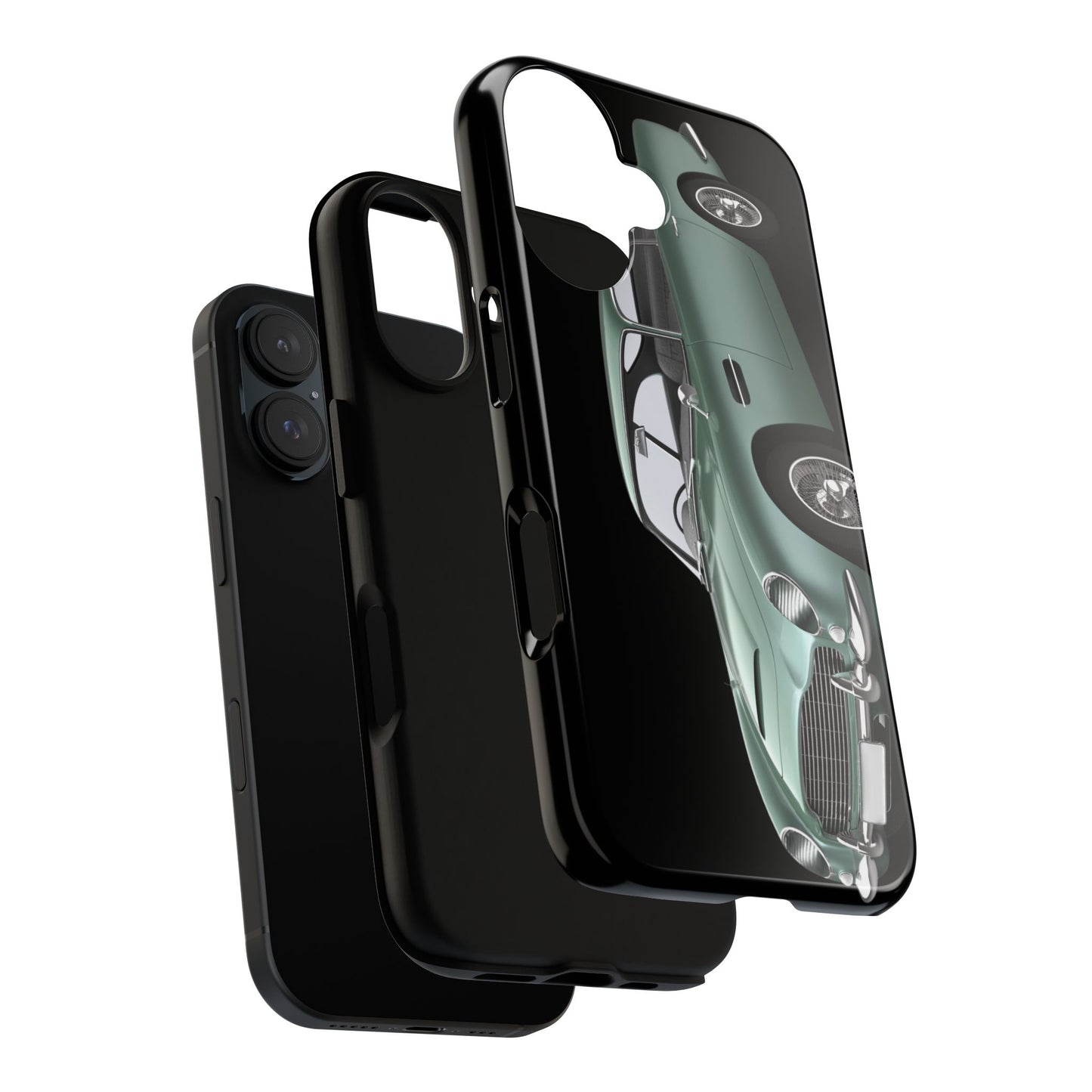 Phone Case iPhone 16/15/14 - Vintage Green Car Tough Case