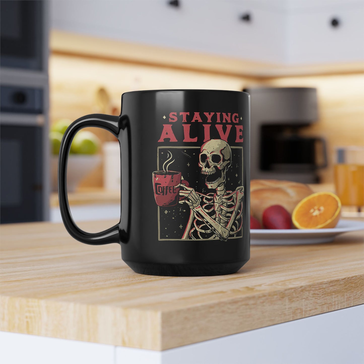 Staying Alive Coffee - BLACK Mug 11oz