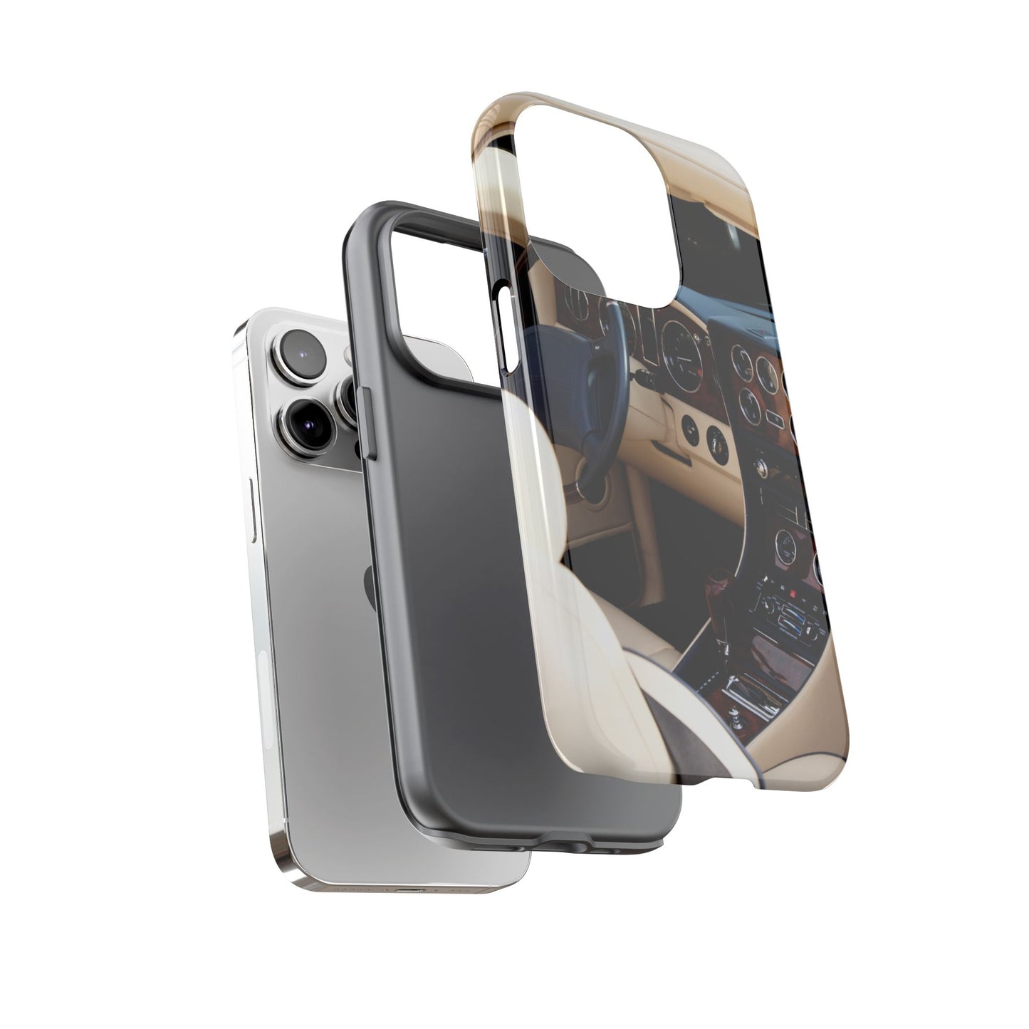 Phone Case iPhone 16/15/14 - Luxury Car Interior Tough Case