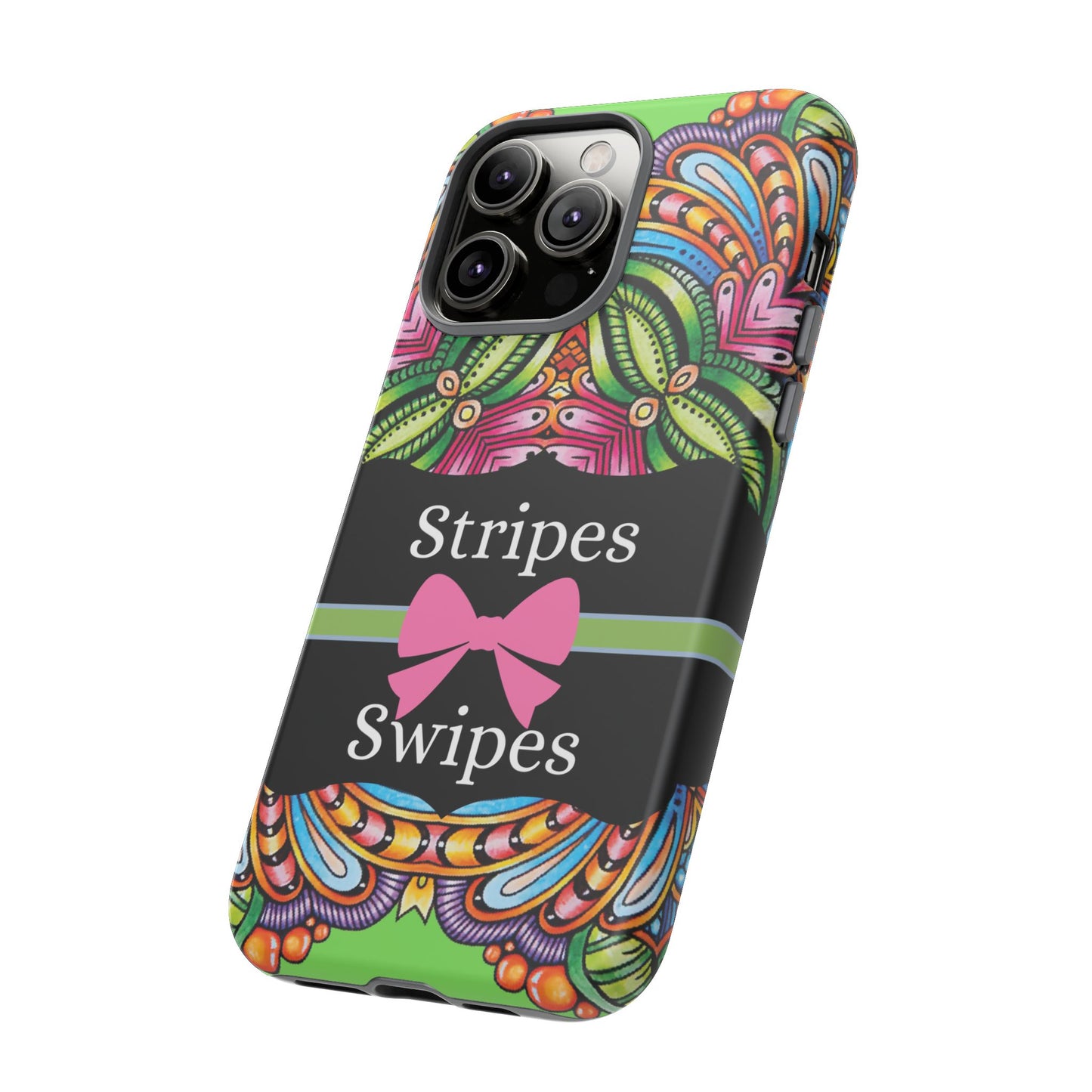 Phone Case iPhone 16/15/14 - Flower Child Stripes & Swipes Tough Case