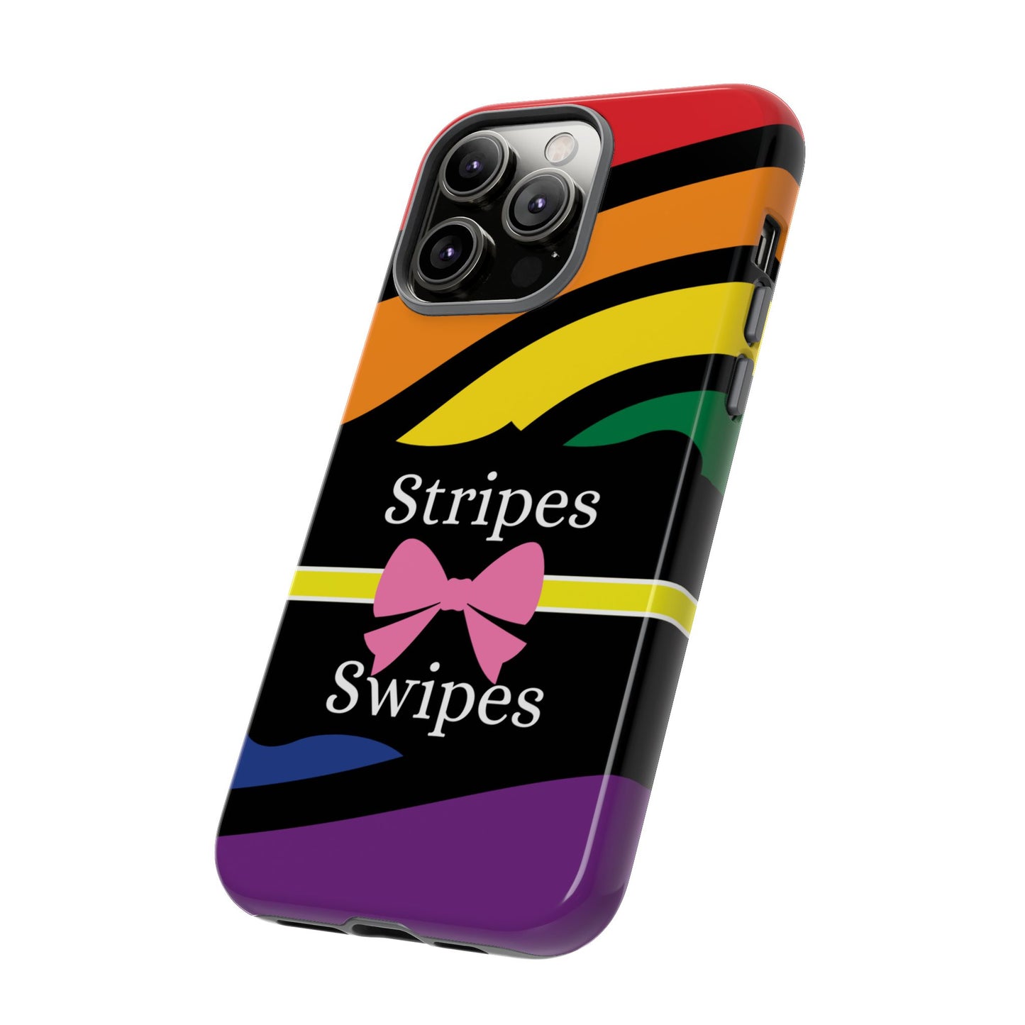 Phone Case iPhone 16/15/14 - Wavy Vivid Stripes & Swipes Tough Case