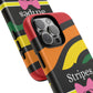 Phone Case iPhone 16/15/14 - Wavy Vivid Stripes & Swipes Tough Case