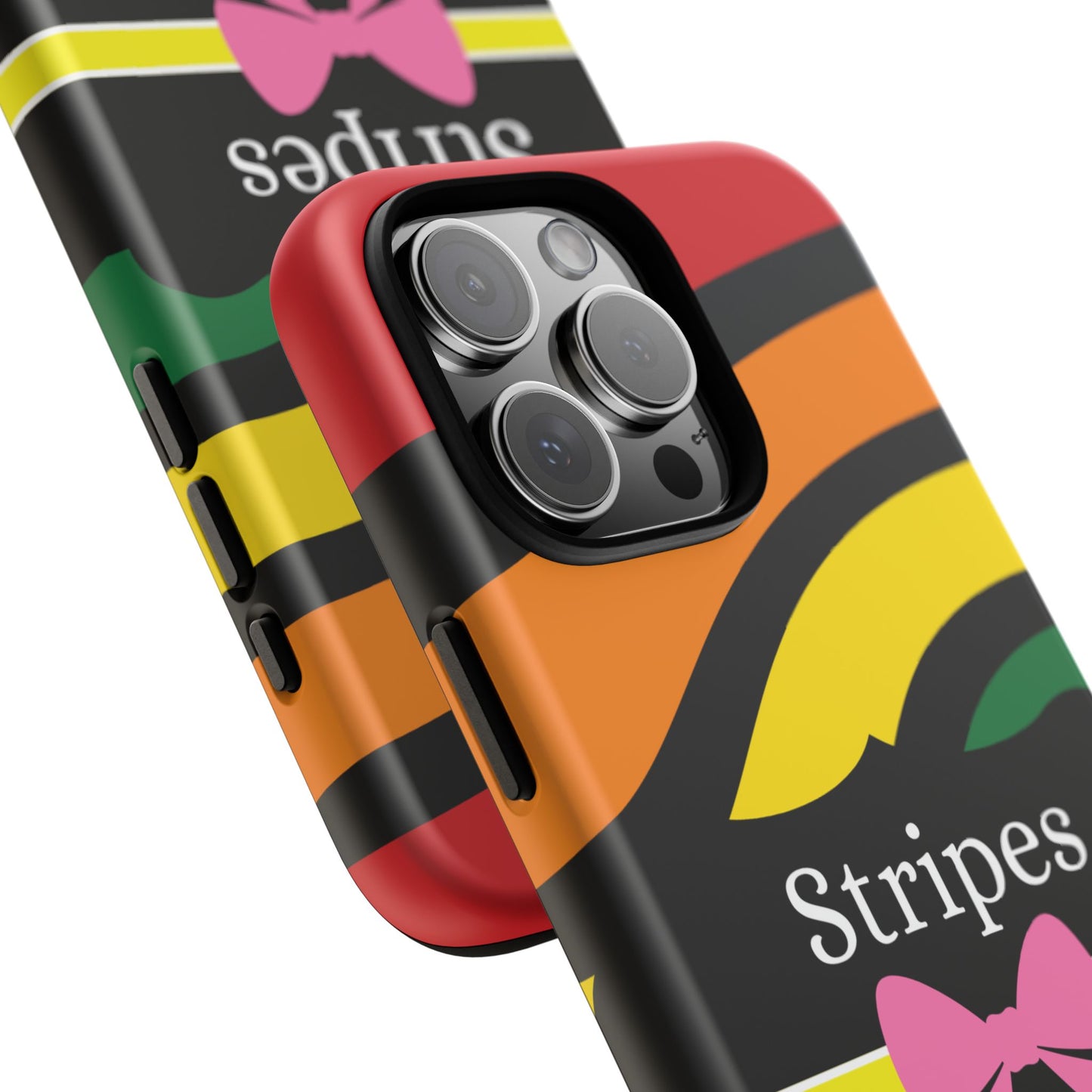 Phone Case iPhone 16/15/14 - Wavy Vivid Stripes & Swipes Tough Case