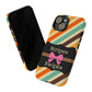 Phone Case iPhone 16/15/14 - Diagonal Retro Stripes & Swipes Tough Case