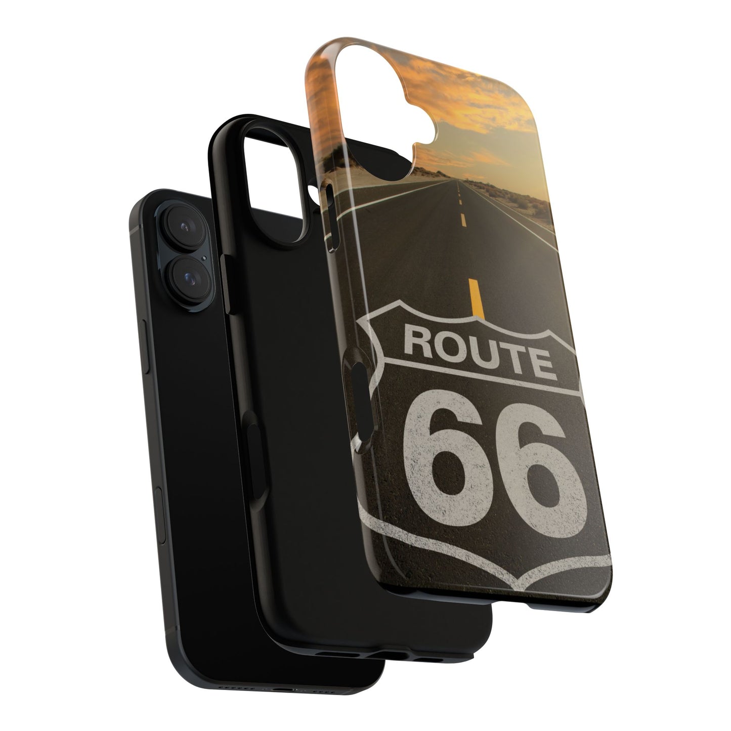 Phone Case iPhone 16/15/14 - Vintage Route 66 Tough Case