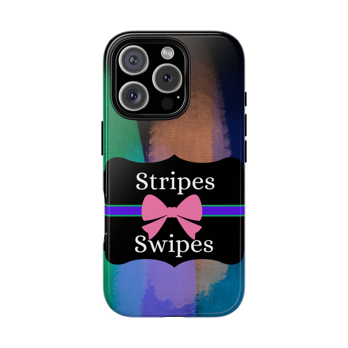 Phone Case iPhone 16/15/14 - Brushed Stripes & Swipes Tough Case