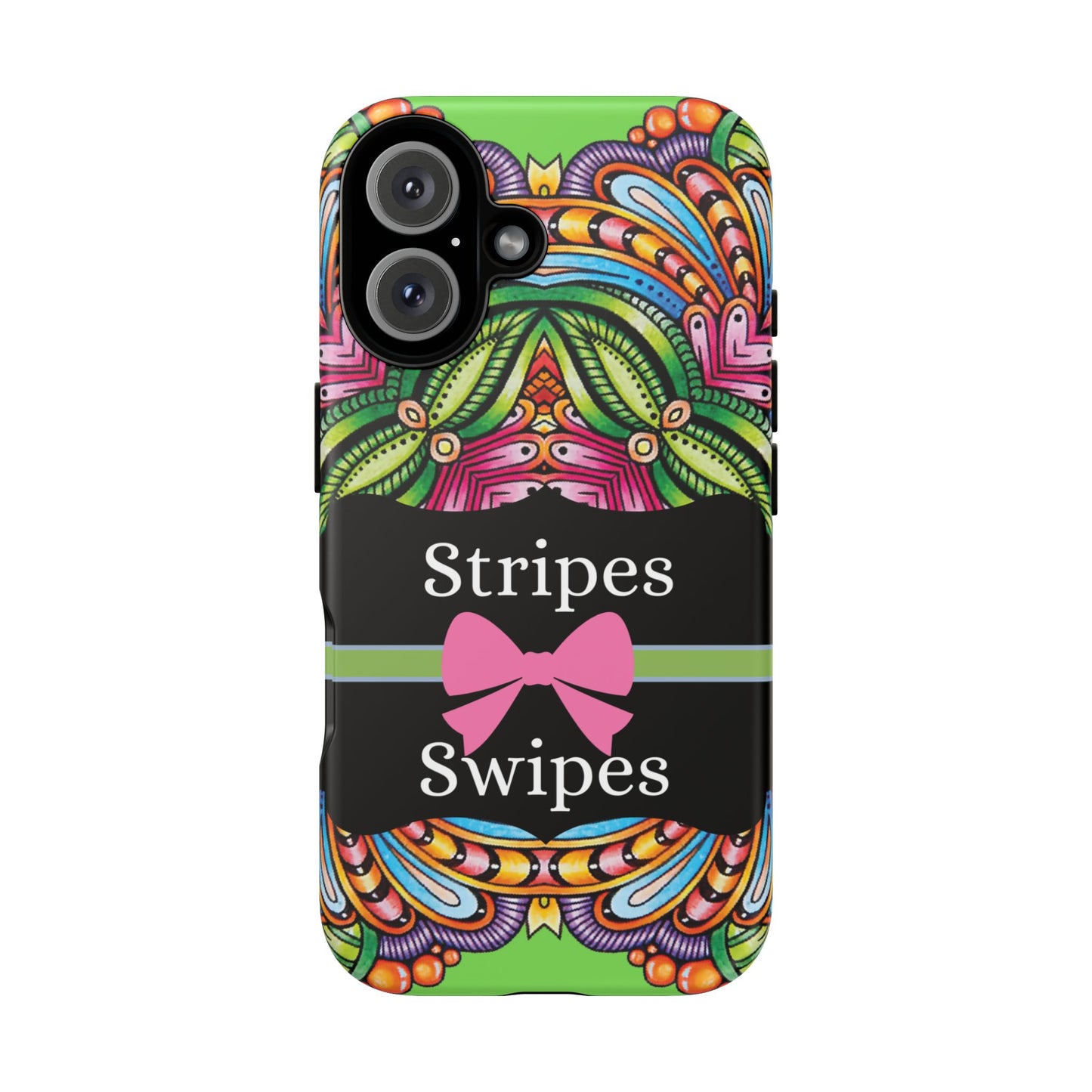 Phone Case iPhone 16/15/14 - Flower Child Stripes & Swipes Tough Case