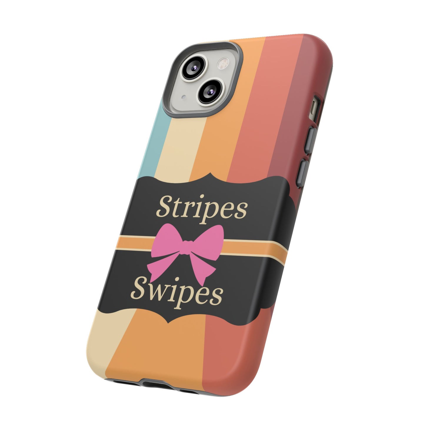 Phone Case iPhone 16/15/14 - Wall/Floor Stripes & Swipes Tough Case