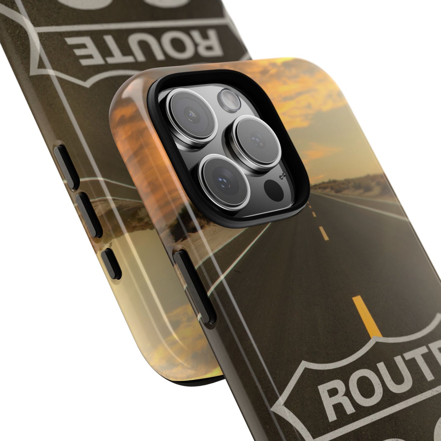 Phone Case iPhone 16/15/14 - Vintage Route 66 Tough Case