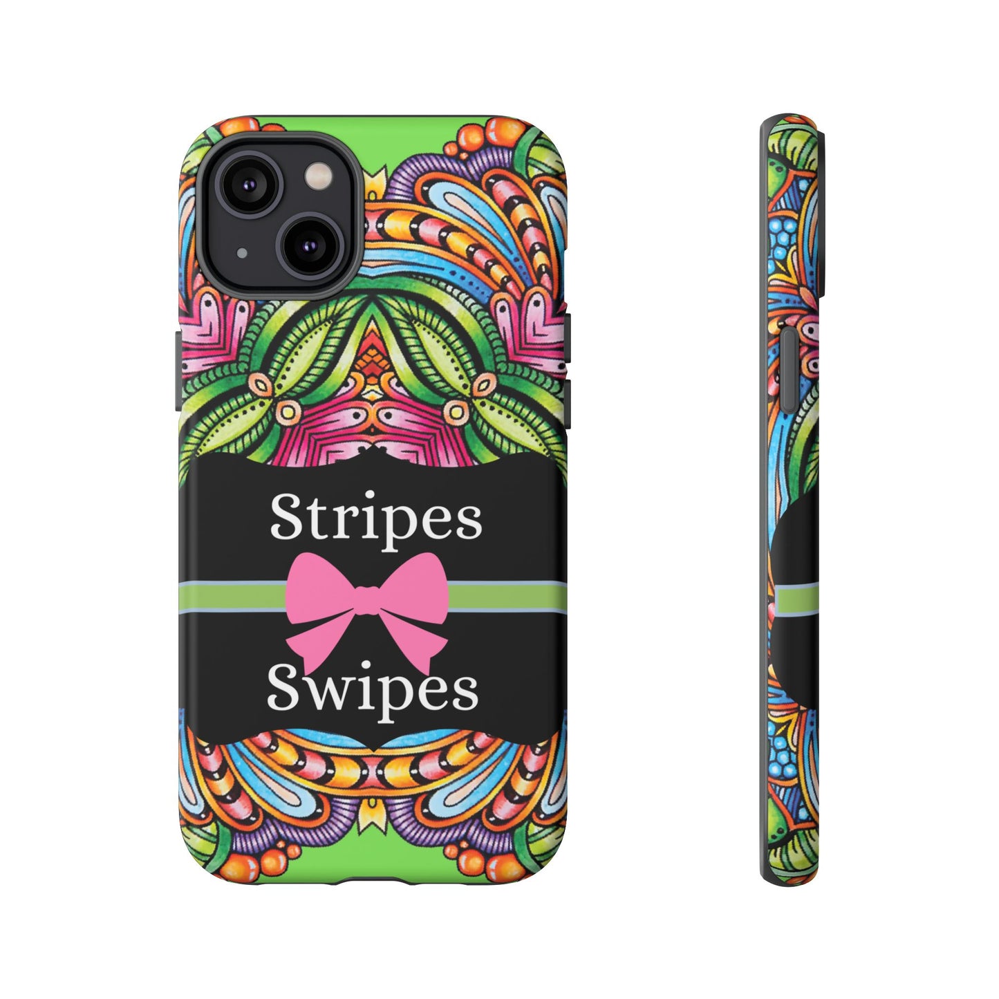 Phone Case iPhone 16/15/14 - Flower Child Stripes & Swipes Tough Case