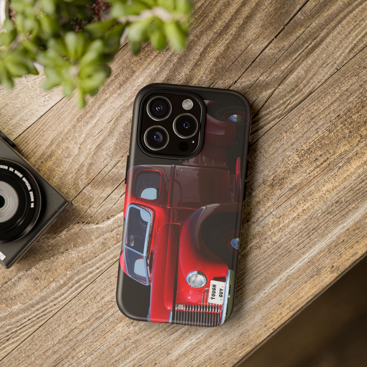 Phone Case iPhone 16/15/14 - Tough Guy Vintage Red Truck Tough Case