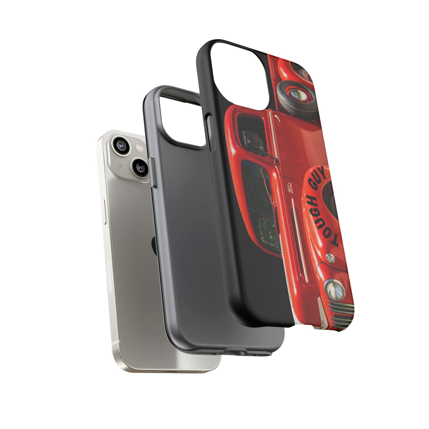 Phone Case iPhone 16/15/14 - Tough Guy Vintage Red Truck Tough Case