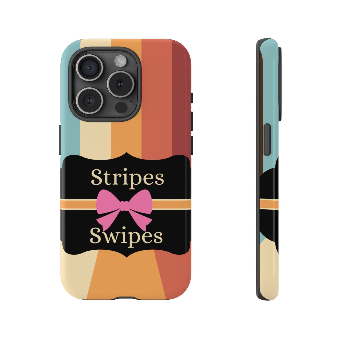 Phone Case iPhone 16/15/14 - Wall/Floor Stripes & Swipes Tough Case