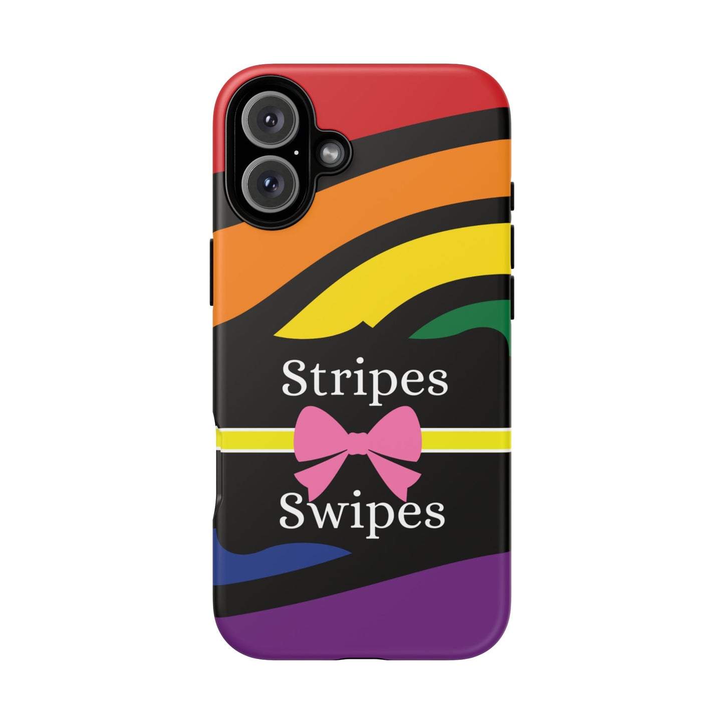 Phone Case iPhone 16/15/14 - Wavy Vivid Stripes & Swipes Tough Case