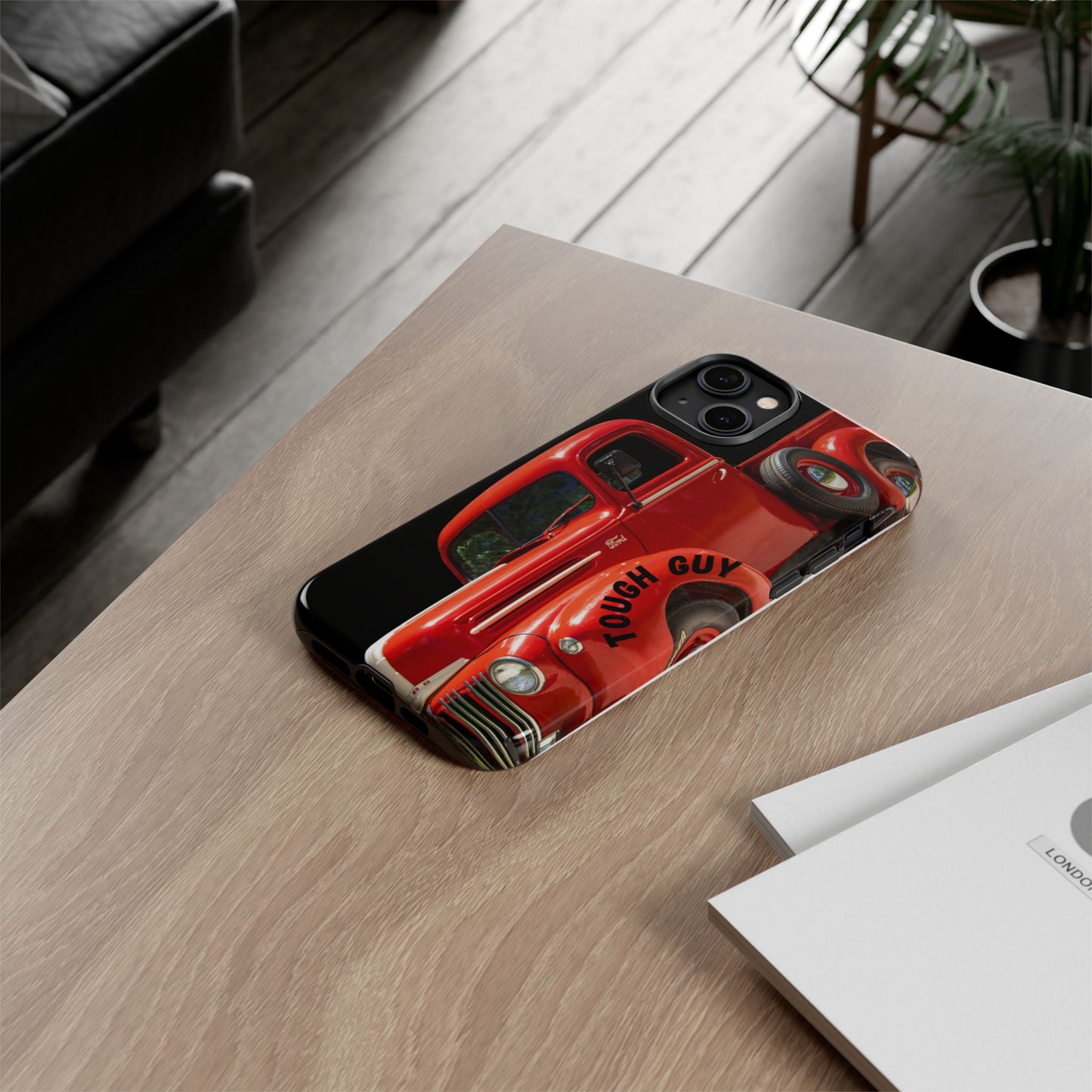 Phone Case iPhone 16/15/14 - Tough Guy Vintage Red Truck Tough Case