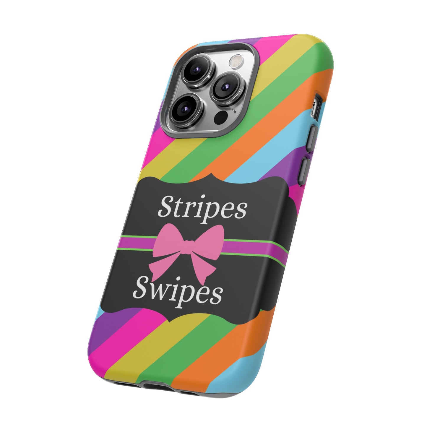 Phone Case iPhone 16/15/14 - Diagonal Vivid Stripes & Swipes Tough Case