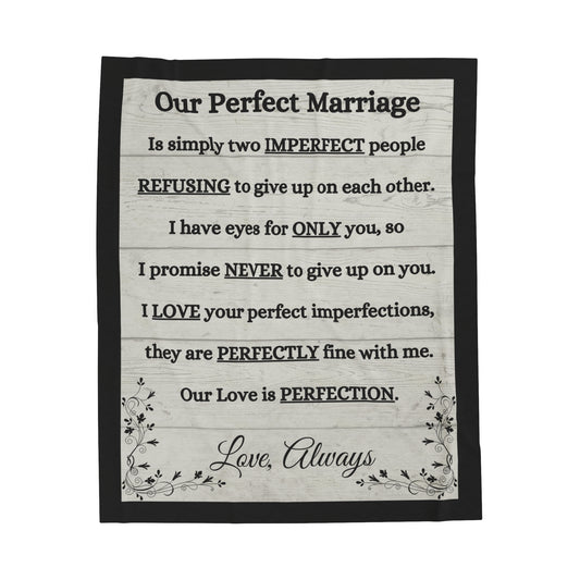 Our Perfect Marriage - Velveteen Plush Blanket Wooden 50x60