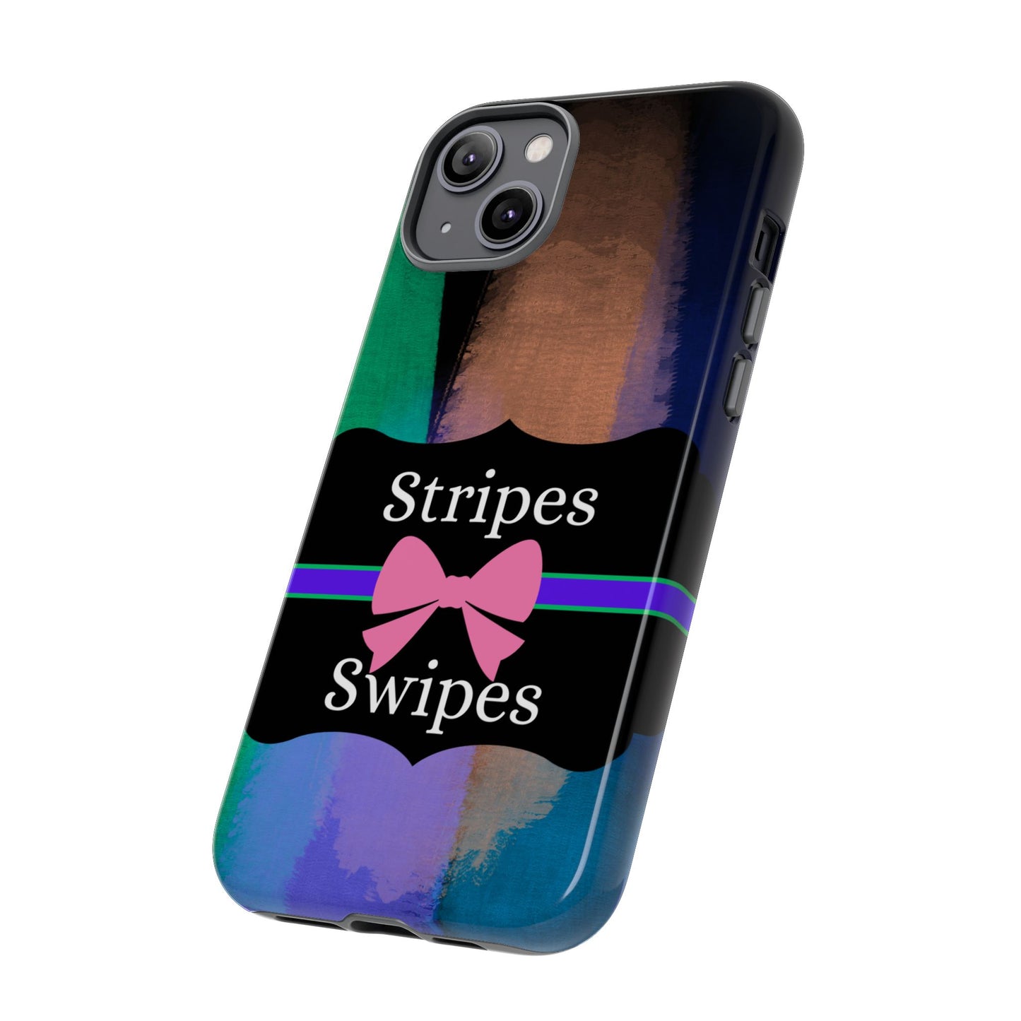 Phone Case iPhone 16/15/14 - Brushed Stripes & Swipes Tough Case