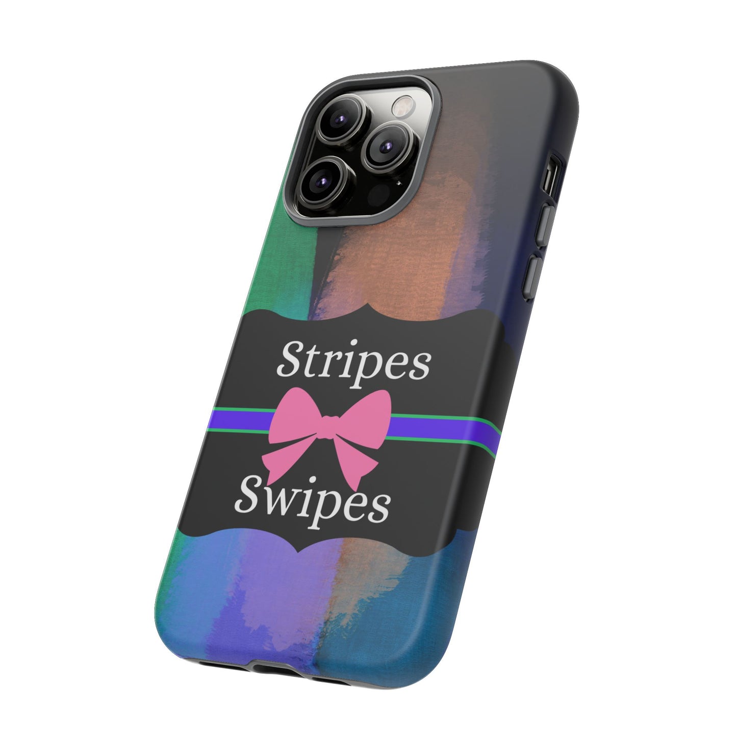 Phone Case iPhone 16/15/14 - Brushed Stripes & Swipes Tough Case