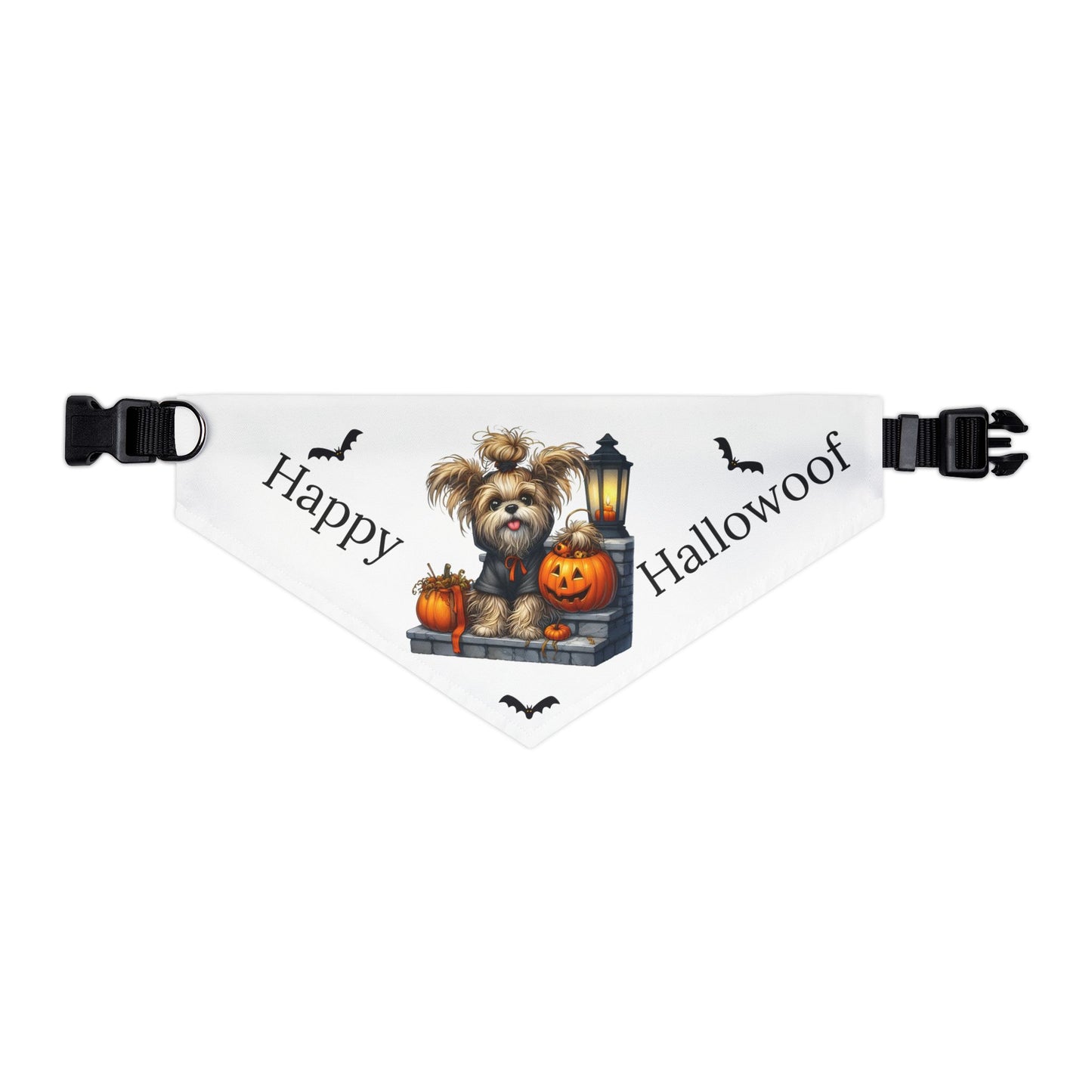 Happy "Hallowoof" - EXTRA LARGE Pet Bandana Collar WHITE 09