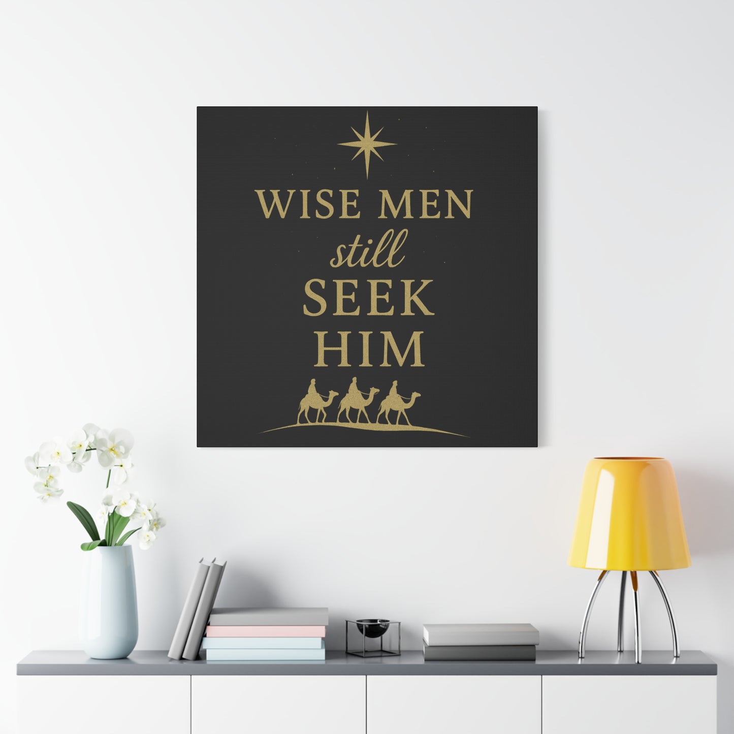 Canvas Wall Art - "Wise Men Still Seek Him" Gold Nativity Print