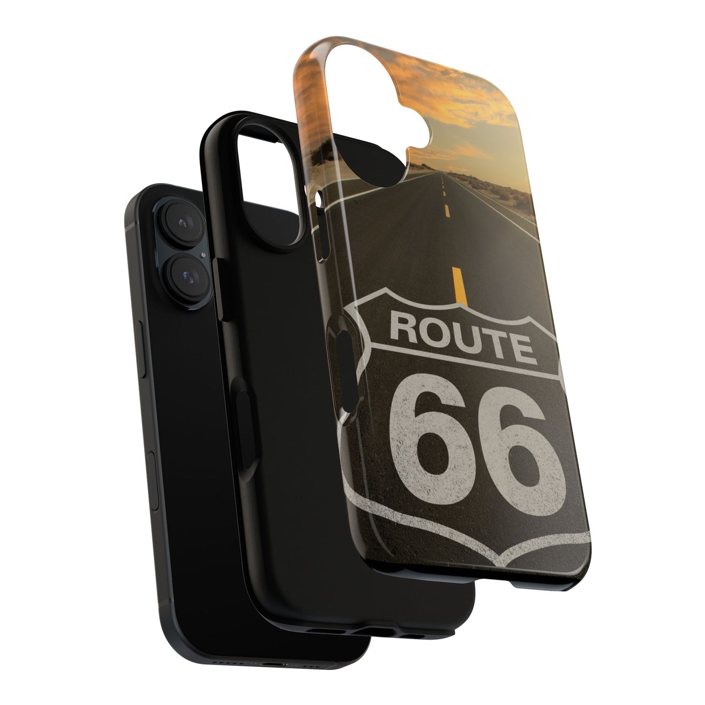 Phone Case iPhone 16/15/14 - Vintage Route 66 Tough Case