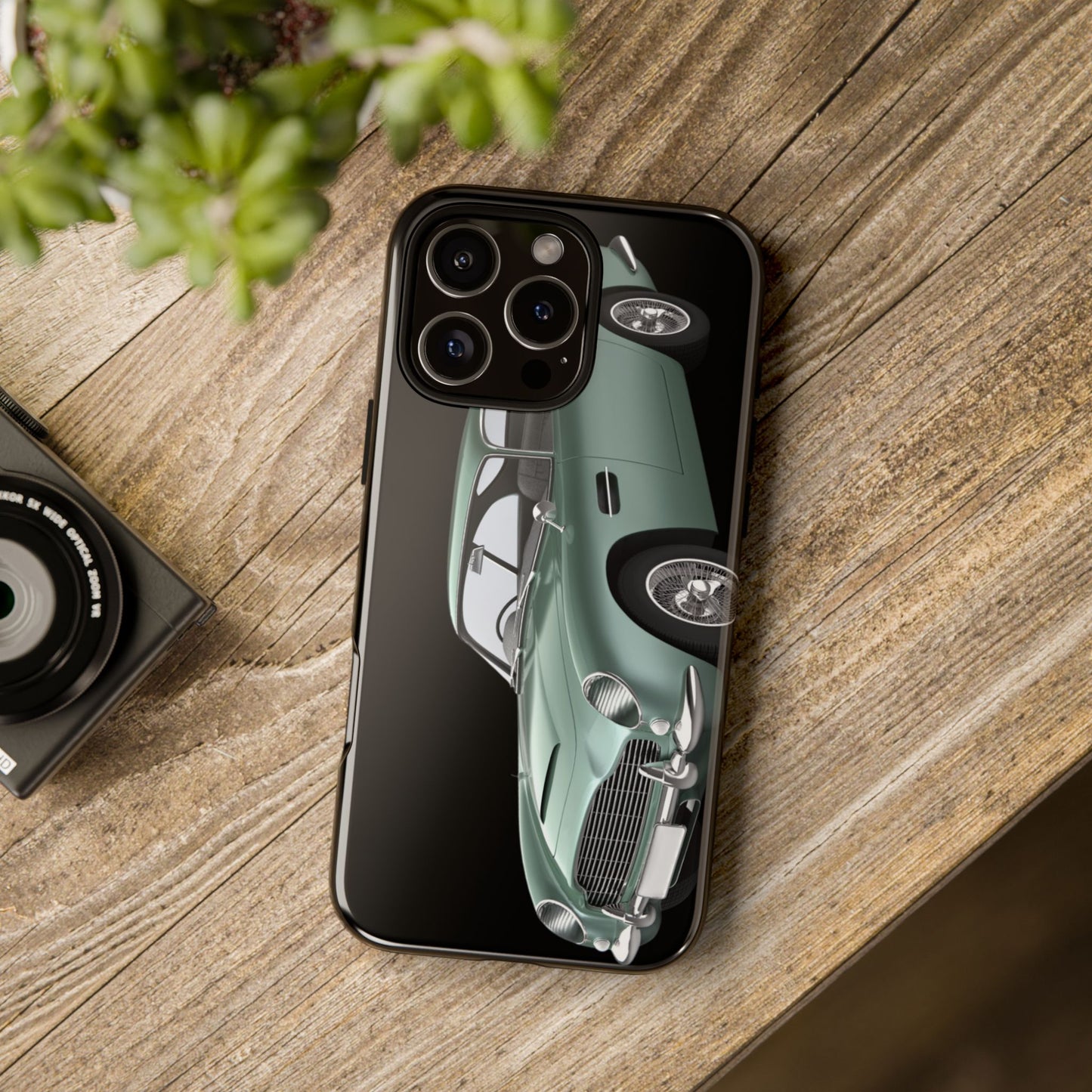 Phone Case iPhone 16/15/14 - Vintage Green Car Tough Case