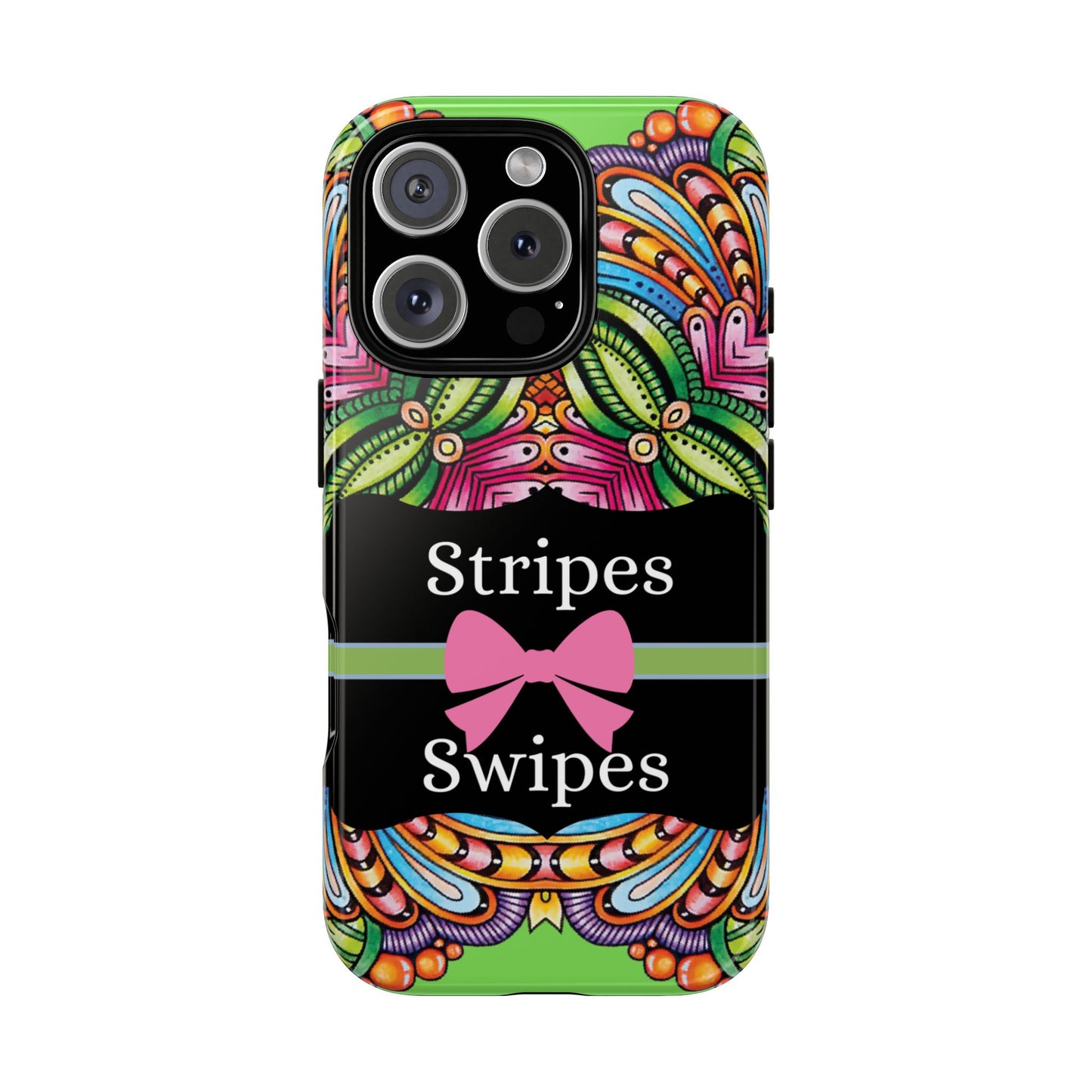 Phone Case iPhone 16/15/14 - Flower Child Stripes & Swipes Tough Case