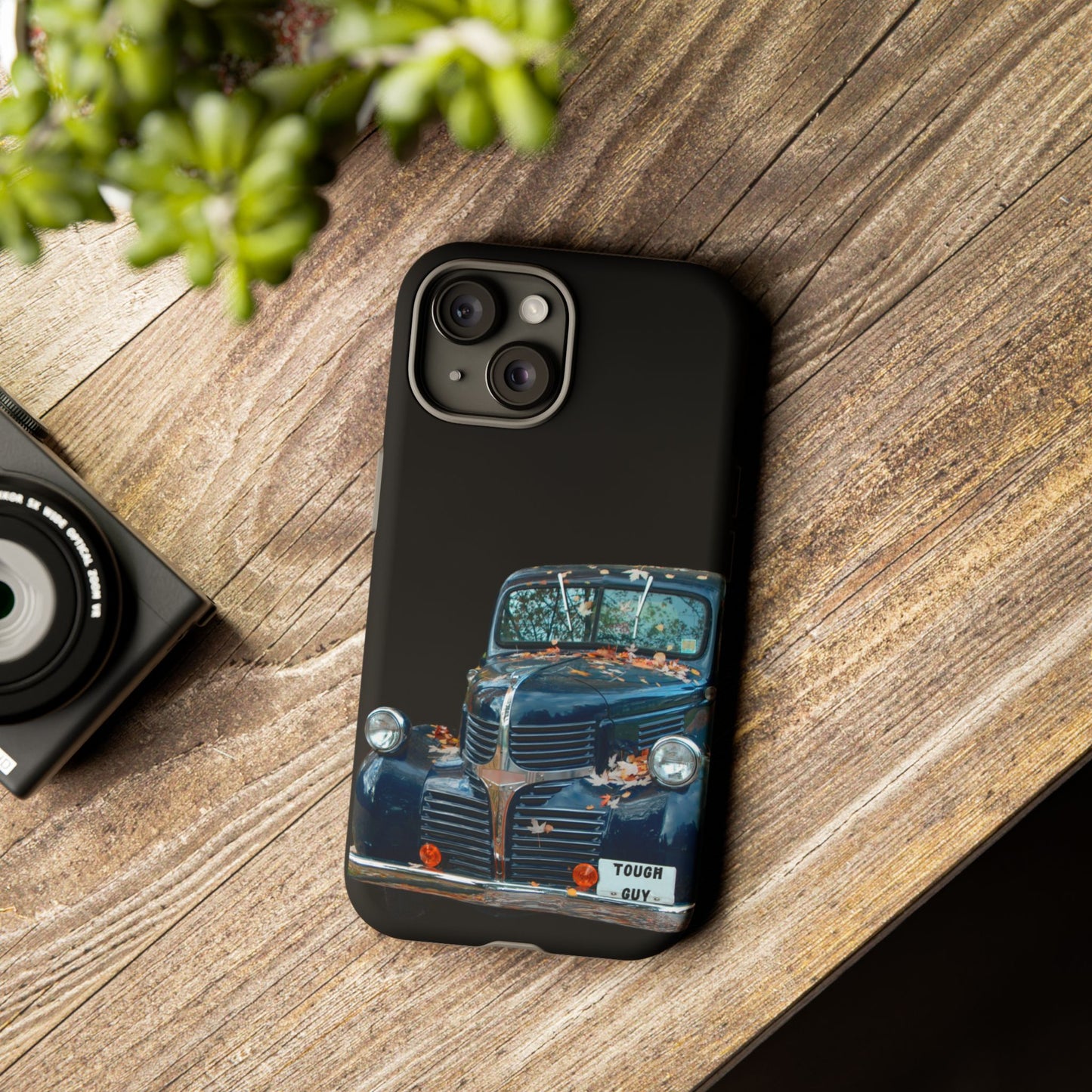 Phone Case iPhone 16/15/14 - Vintage Black Truck Tough Guy Tough Case