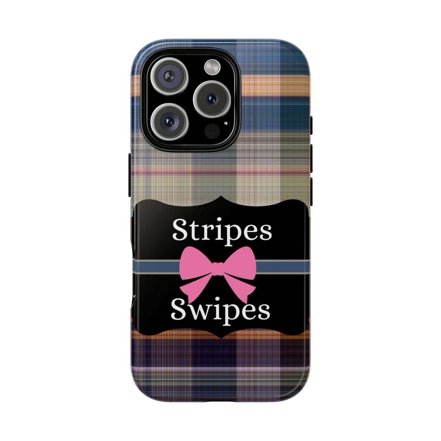 Phone Case iPhone 16/15/14 -Stripes & Swipes Tough Case