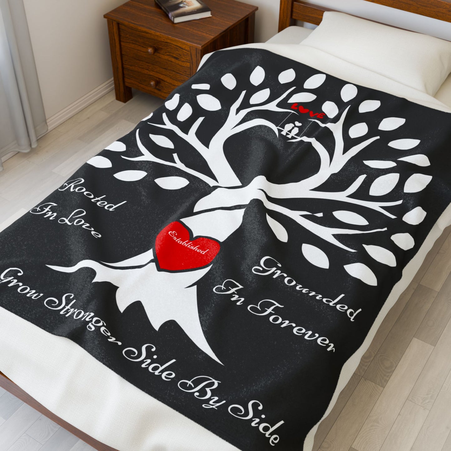 Love Birds “Rooted in Love” Couple’s PERSONALIZED Initials Blanket
